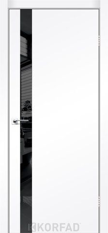 Каркасно-щитовая дверь GLASS LOFT PLATO GLP-02, 800 х 2000, Super PET аляска, Lacobel черный лак 2000000112725 фото