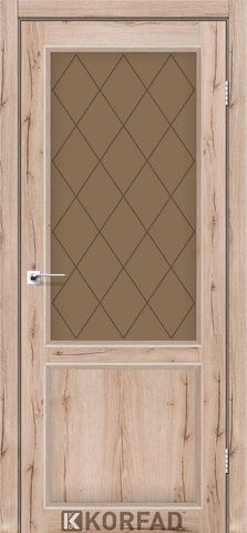 Дверне полотно CLASSICO CL-02, 800 х 2000, Дуб тобакко, сатин бронза, М 1 2000000138541 фото
