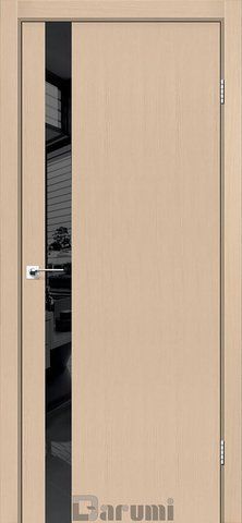 Дверное полотно PLATO LINE PTL-04, 800 х 2000, Дуб боровой, Lacobel черный+алюм.торец 2800000041175 фото
