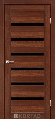 Дверне полотно PORTO DELUXE PD-01, 800 х 2000, Горіх (скло чорне) 2000000007038 фото