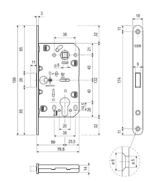 AGB Mediana Polaris XT магнитный механизм PZ матовый хром