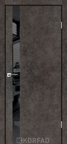 Каркасно-щитові двері GLASS LOFT PLATO GLP-02, 800 х 2000, Лофт бетон, Lacobel чорний лак 2000000130606 фото