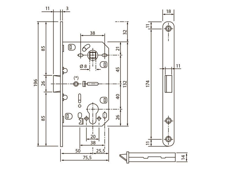 SIBA Механизм бесшумный PZ SB8550 (Evolution), матовый никель SN + SP4