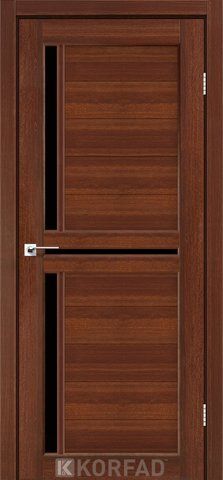 Дверне полотно SCALEA SC-04, 800 х 2000, Горіх (скло чорне) 2000000008639 фото