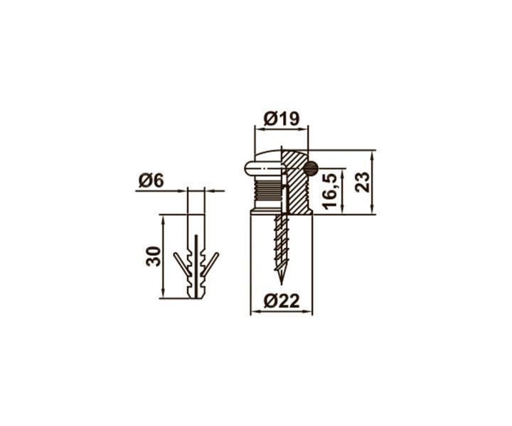 Amig Упор дверний мод.204 - &Oslash;22x23 mm золото