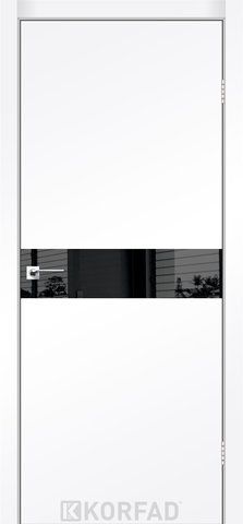 Каркасно-щитовая дверь GLASS LOFT PLATO GLP-01, 800 х 2000, Super PET аляска, Lacobel черный лак 2000000106229 фото