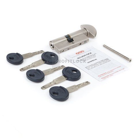 AGB Цилиндр DСK 70мм кл-пов. 40х30 матовый никель