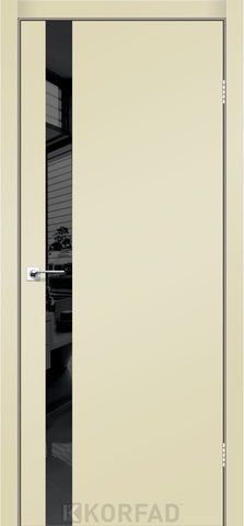 Каркасно-щитовая дверь GLASS LOFT PLATO GLP-02, 800 х 2000, Super PET магнолия, Lacobel черный лак 2000000147789 фото