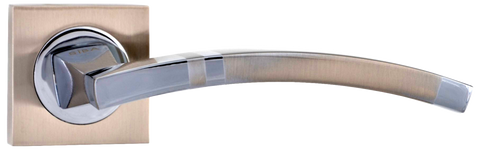 SIBA ECO Ручка дверная ASSOS на розетке А02 мат.никель - хром (22 07)