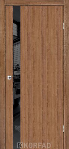 Каркасно-щитові двері GLASS LOFT PLATO GLP-02, 800 х 2000, Дуб браш, Lacobel чорний лак 2000000122755 фото