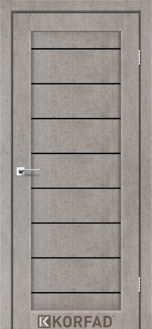 Дверне полотно PIANO DELUXE PND-01, 800 х 2000, Лайт бетон (Скло чорне) 2000000080680 фото