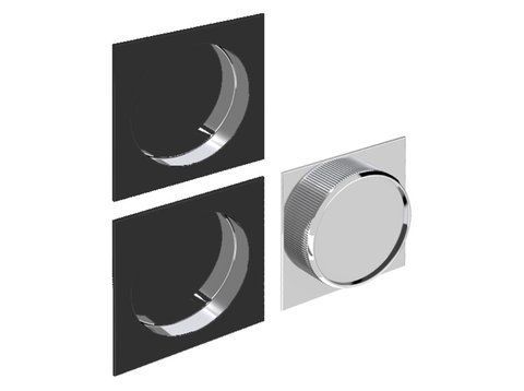 Valcomp Комплект ручок квадратних 55x55x8,8 мм, отвір &Oslash;50x9, чорні
