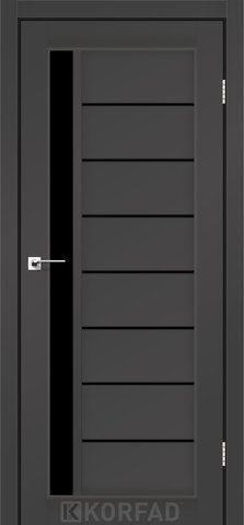 Дверное полотно FLORENCE FL-01, 800 х 2000, Super PET антрацит, стекло черное 2000000148496 фото