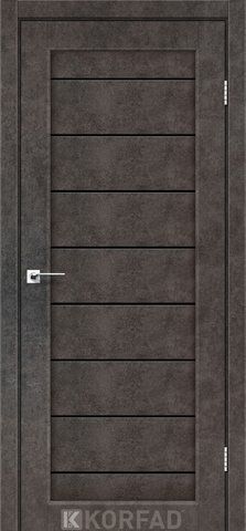 Дверне полотно PIANO DELUXE PND-01, 800 х 2000, Лофт бетон(Скло чорне) 2000000100913 фото